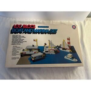 Loc Blocs‎ Boat and Marina Set Vintage Building Toy Blocks Complete